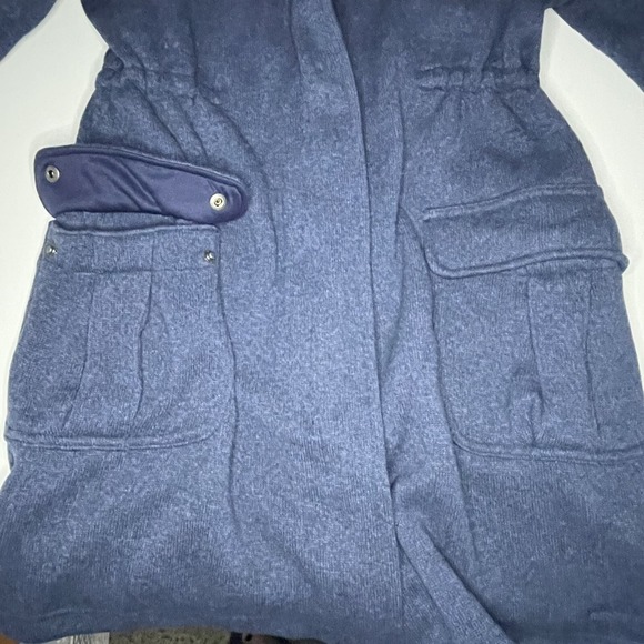 Patagonia Women's Small Better Sweater Long Coat Jacket Fleece Blue Zip Button - Picture 12 of 16